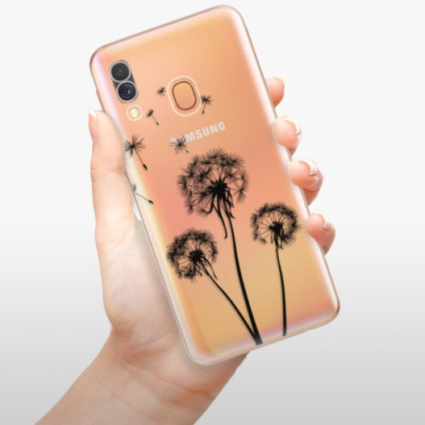 Silikonové pouzdro iSaprio - Samsung Galaxy A40 - Three Dandelions black