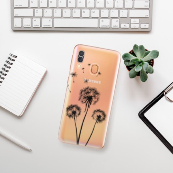 Silikonové pouzdro iSaprio - Samsung Galaxy A40 - Three Dandelions black