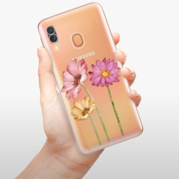 Silikonové pouzdro iSaprio - Samsung Galaxy A40 - Three Flowers