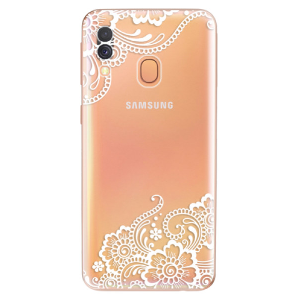 Silikonové odolné pouzdro iSaprio - White Lace 02 na mobil Samsung Galaxy A40 (Silikonový kryt, obal, pouzdro iSaprio - White Lace 02 na mobilní telefon Samsung Galaxy A40)
