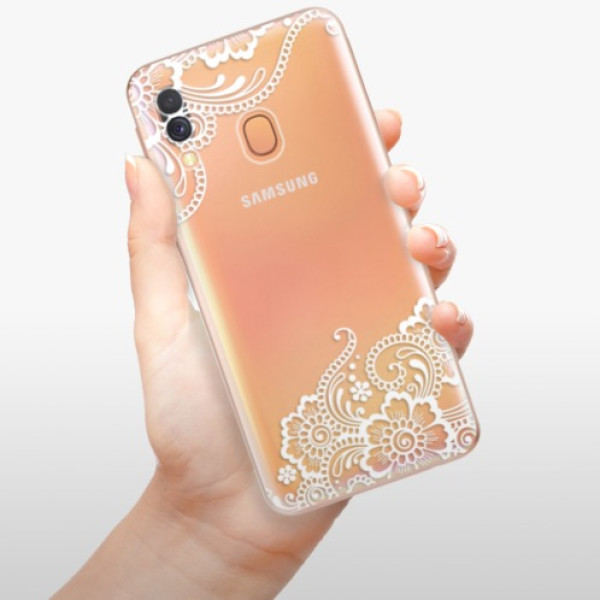 Silikonové pouzdro iSaprio - Samsung Galaxy A40 - White Lace 02