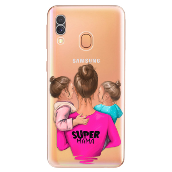 Silikonové odolné pouzdro iSaprio - Super Mama - Two Girls na mobil Samsung Galaxy A40 (Silikonový kryt, obal, pouzdro iSaprio - Super Mama - Two Girls na mobilní telefon Samsung Galaxy A40)