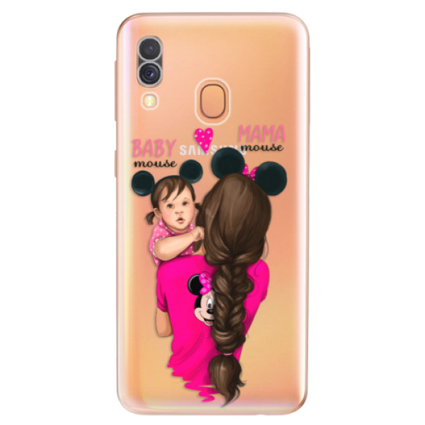Silikonové odolné pouzdro iSaprio - Mama Mouse Brunette and Girl na mobil Samsung Galaxy A40 (Silikonový kryt, obal, pouzdro iSaprio - Mama Mouse Brunette and Girl na mobilní telefon Samsung Galaxy A40)