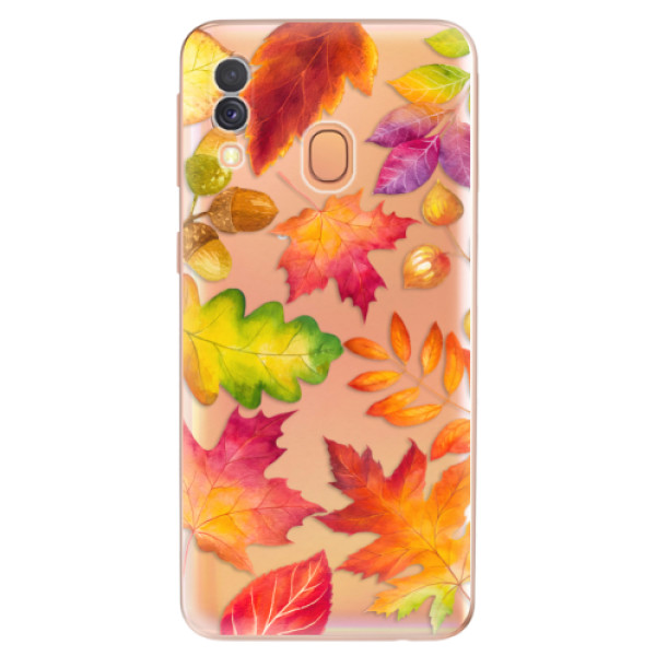 Silikonové odolné pouzdro iSaprio - Autumn Leaves 01 na mobil Samsung Galaxy A40 (Silikonový kryt, obal, pouzdro iSaprio - Autumn Leaves 01 na mobilní telefon Samsung Galaxy A40)