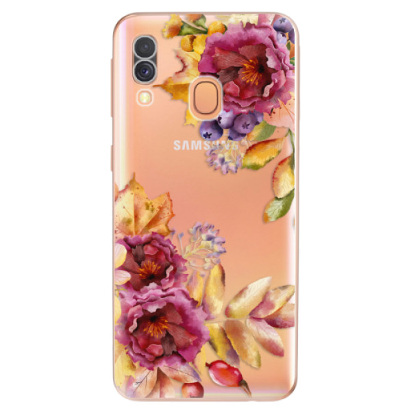 Silikonové odolné pouzdro iSaprio - Fall Flowers na mobil Samsung Galaxy A40 (Silikonový kryt, obal, pouzdro iSaprio - Fall Flowers na mobilní telefon Samsung Galaxy A40)