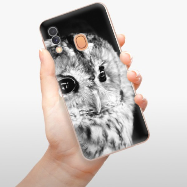 Silikonové pouzdro iSaprio - Samsung Galaxy A40 - BW Owl