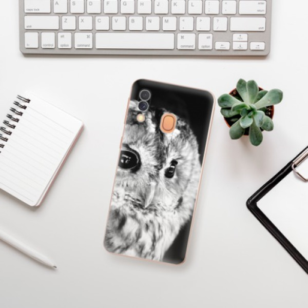 Silikonové pouzdro iSaprio - Samsung Galaxy A40 - BW Owl