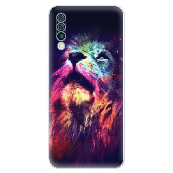 Silikonové odolné pouzdro iSaprio - Lion in Colors na mobil Samsung Galaxy A50 (Silikonový kryt, obal, pouzdro iSaprio - Lion in Colors na mobilní telefon Samsung Galaxy A50)