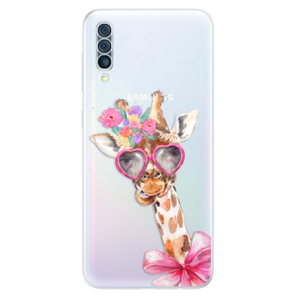 Odolné silikonové pouzdro iSaprio - Lady Giraffe - Samsung Galaxy A50