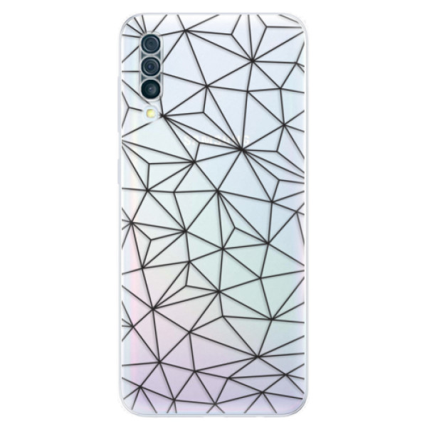 Odolné silikonové pouzdro iSaprio - Abstract Triangles 03 - black - Samsung Galaxy A50