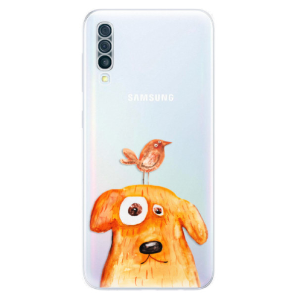 Silikonové odolné pouzdro iSaprio - Dog And Bird na mobil Samsung Galaxy A50 (Silikonový kryt, obal, pouzdro iSaprio - Dog And Bird na mobilní telefon Samsung Galaxy A50)