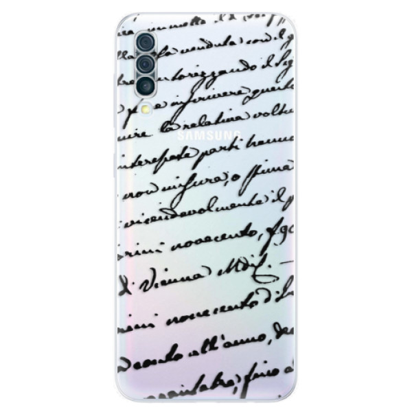 Odolné silikonové pouzdro iSaprio - Handwriting 01 - black - Samsung Galaxy A50