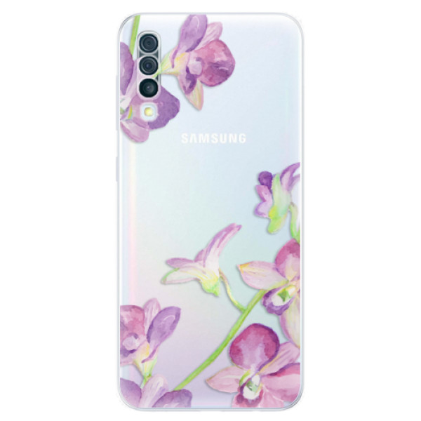 Silikonové odolné pouzdro iSaprio - Purple Orchid na mobil Samsung Galaxy A50 (Silikonový kryt, obal, pouzdro iSaprio - Purple Orchid na mobilní telefon Samsung Galaxy A50)
