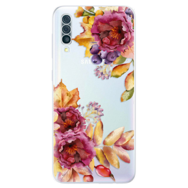 Silikonové odolné pouzdro iSaprio - Fall Flowers na mobil Samsung Galaxy A50 (Silikonový kryt, obal, pouzdro iSaprio - Fall Flowers na mobilní telefon Samsung Galaxy A50)