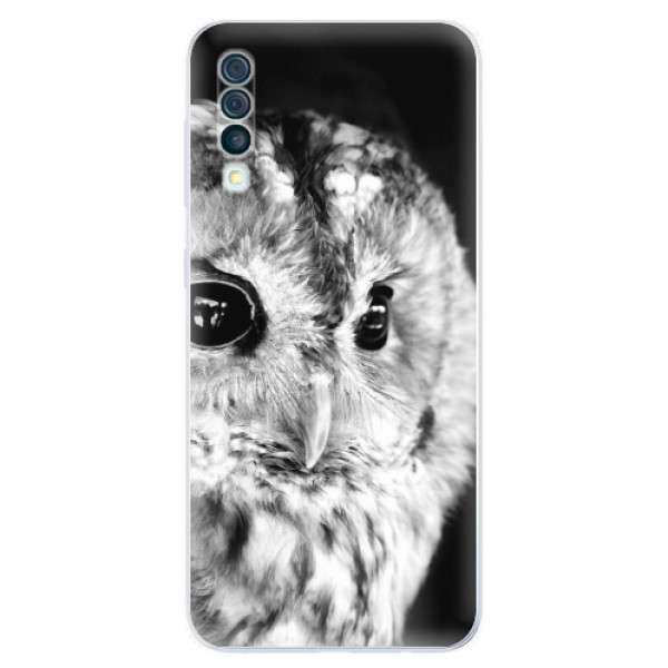 Silikonové odolné pouzdro iSaprio - BW Owl na mobil Samsung Galaxy A50 (Silikonový kryt, obal, pouzdro iSaprio - BW Owl na mobilní telefon Samsung Galaxy A50)