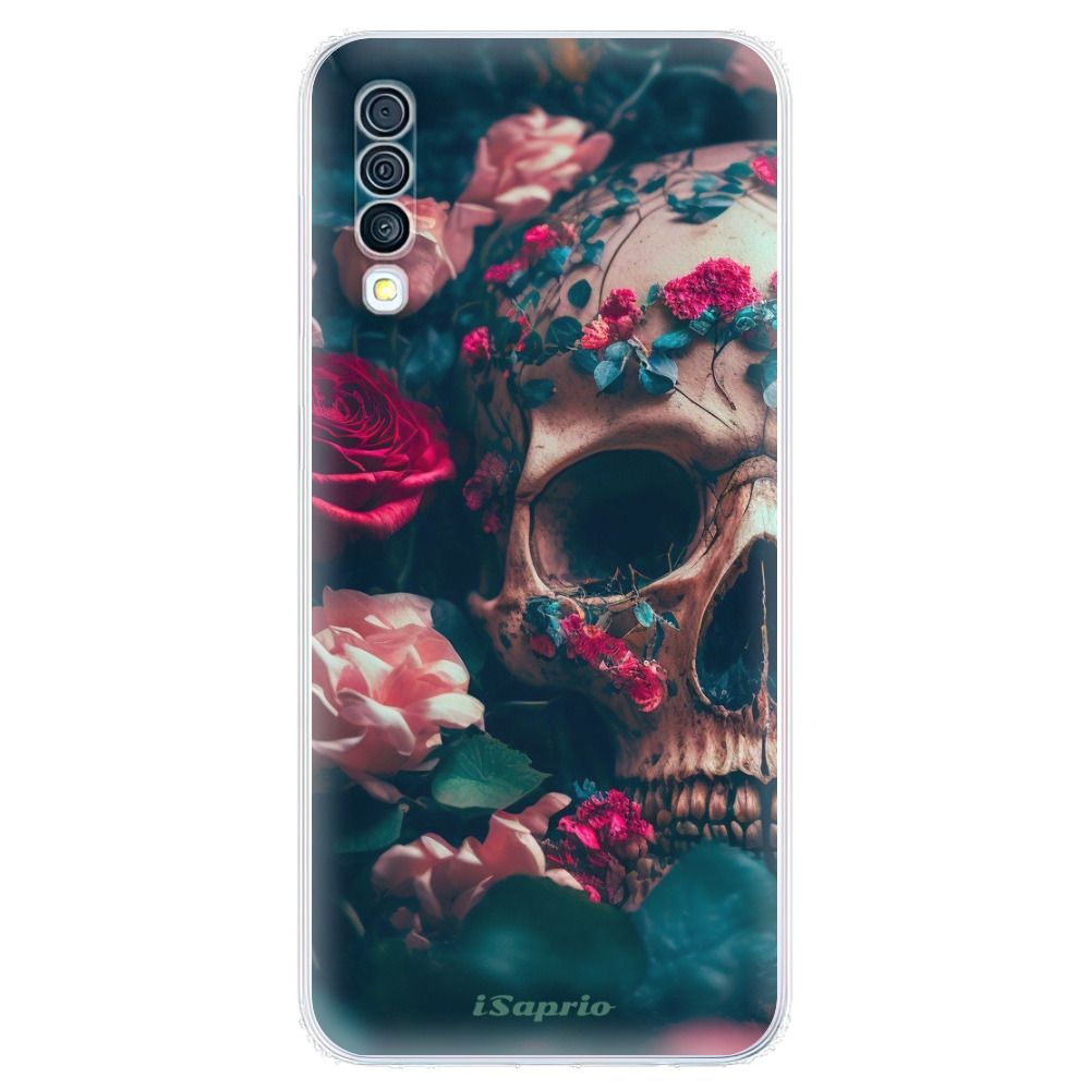 Odolné silikonové pouzdro iSaprio - Skull in Roses - Samsung Galaxy A50