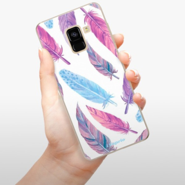 Silikonové pouzdro iSaprio - Samsung Galaxy A8 2018 - Feather Pattern 10