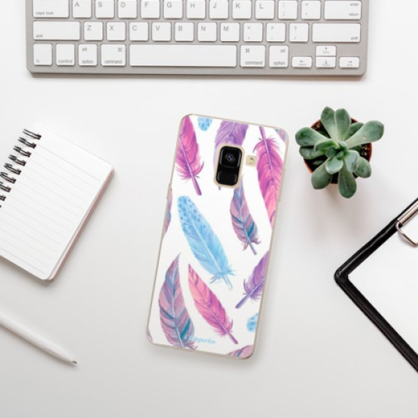 Silikonové pouzdro iSaprio - Samsung Galaxy A8 2018 - Feather Pattern 10