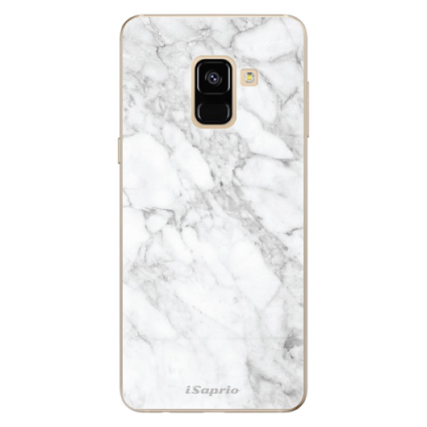 Silikonové odolné pouzdro iSaprio - SilverMarble 14 na mobil Samsung Galaxy A8 2018 (Silikonový kryt, obal, pouzdro iSaprio - SilverMarble 14 na mobilní telefon Samsung Galaxy A8 2018)