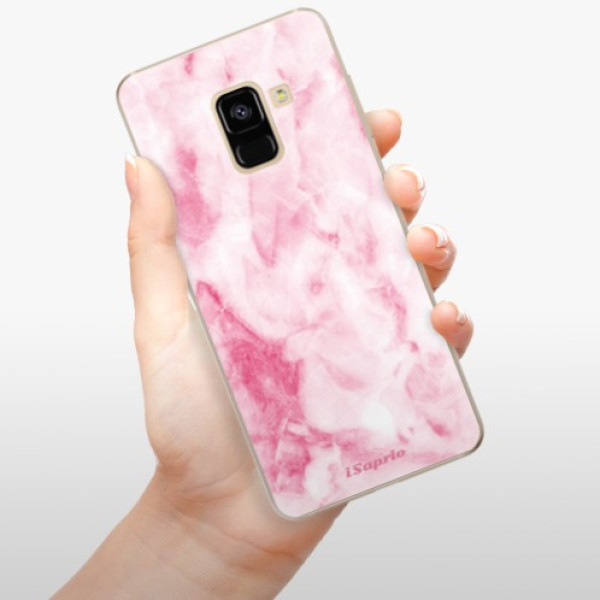 Silikonové pouzdro iSaprio - Samsung Galaxy A8 2018 - RoseMarble 16