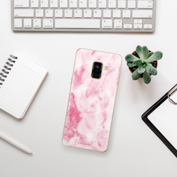 Silikonové pouzdro iSaprio - Samsung Galaxy A8 2018 - RoseMarble 16