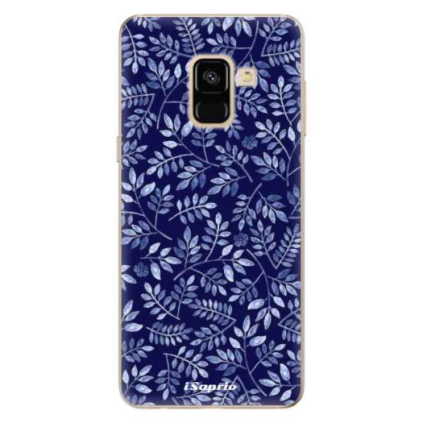 Silikonové odolné pouzdro iSaprio - Blue Leaves 05 na mobil Samsung Galaxy A8 2018 (Silikonový kryt, obal, pouzdro iSaprio - Blue Leaves 05 na mobilní telefon Samsung Galaxy A8 2018)