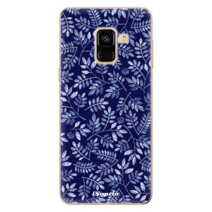 Silikonové pouzdro iSaprio - Samsung Galaxy A8 2018 - Blue Leaves 05