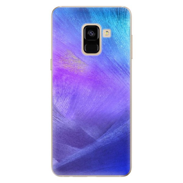 Silikonové odolné pouzdro iSaprio - Purple Feathers na mobil Samsung Galaxy A8 2018 (Silikonový kryt, obal, pouzdro iSaprio - Purple Feathers na mobilní telefon Samsung Galaxy A8 2018)