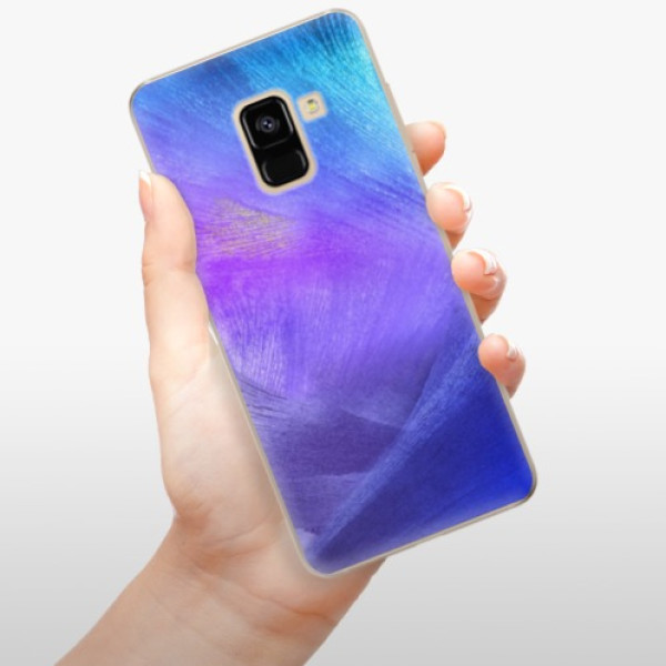 Silikonové pouzdro iSaprio - Samsung Galaxy A8 2018 - Purple Feathers