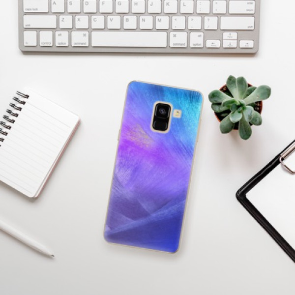 Silikonové pouzdro iSaprio - Samsung Galaxy A8 2018 - Purple Feathers