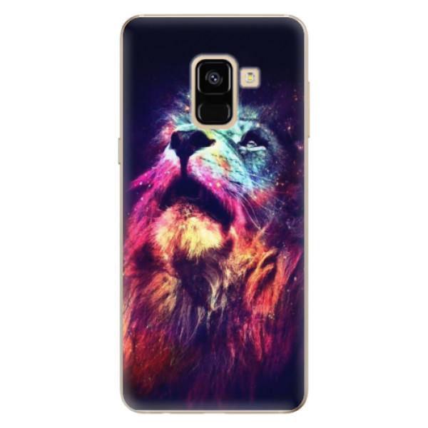 Silikonové odolné pouzdro iSaprio - Lion in Colors na mobil Samsung Galaxy A8 2018 (Silikonový kryt, obal, pouzdro iSaprio - Lion in Colors na mobilní telefon Samsung Galaxy A8 2018)