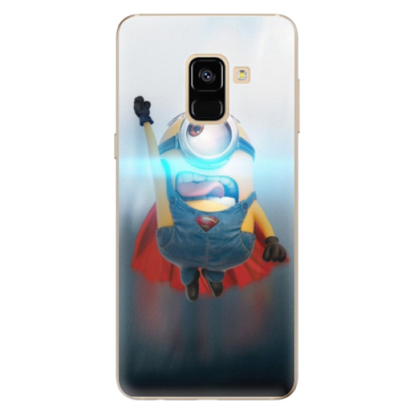 Silikonové odolné pouzdro iSaprio - Mimons Superman 02 na mobil Samsung Galaxy A8 2018 (Silikonový kryt, obal, pouzdro iSaprio - Mimons Superman 02 na mobilní telefon Samsung Galaxy A8 2018)