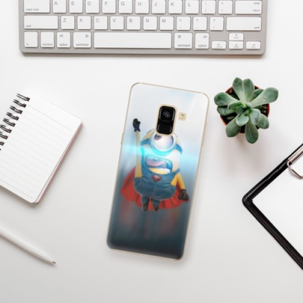 Silikonové pouzdro iSaprio - Samsung Galaxy A8 2018 - Mimons Superman 02