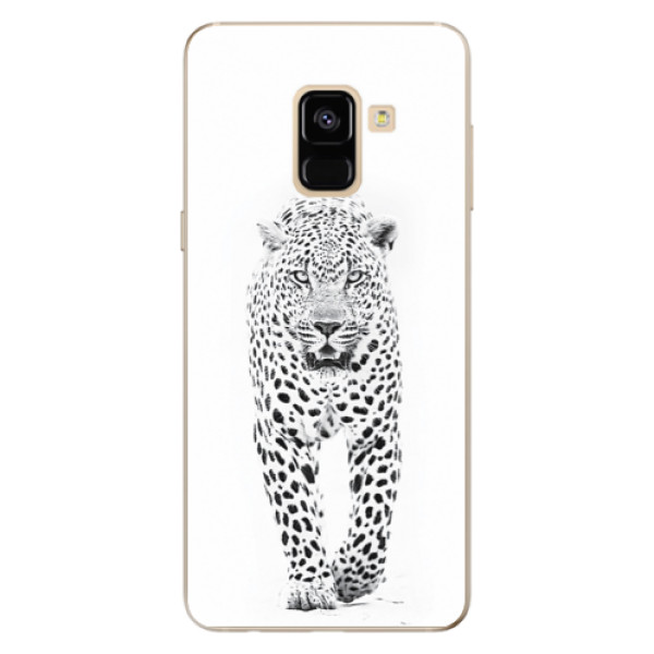 Silikonové odolné pouzdro iSaprio - White Jaguar na mobil Samsung Galaxy A8 2018 (Silikonový kryt, obal, pouzdro iSaprio - White Jaguar na mobilní telefon Samsung Galaxy A8 2018)
