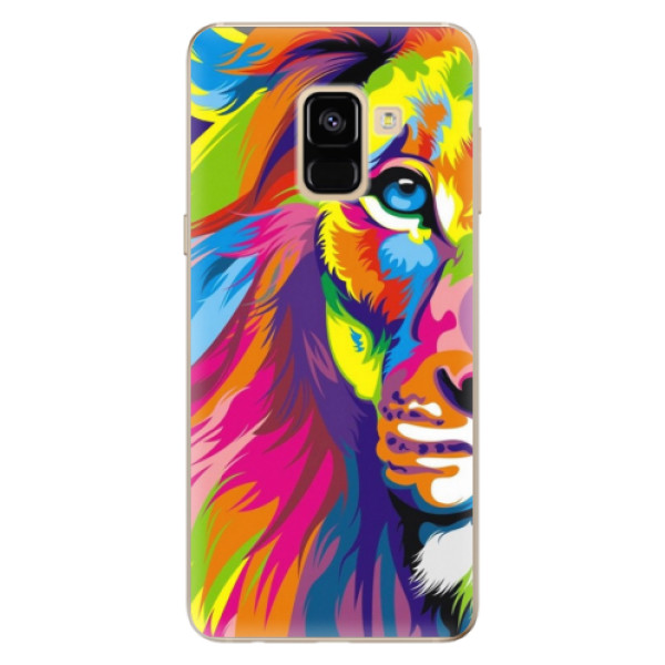 Odolné silikonové pouzdro iSaprio - Rainbow Lion - Samsung Galaxy A8 2018