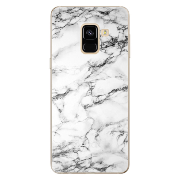 Silikonové odolné pouzdro iSaprio - White Marble 01 na mobil Samsung Galaxy A8 2018 (Silikonový kryt, obal, pouzdro iSaprio - White Marble 01 na mobilní telefon Samsung Galaxy A8 2018)