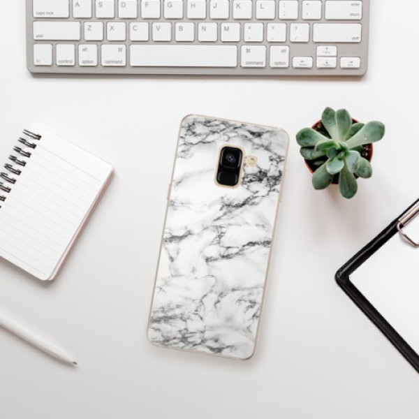 Silikonové pouzdro iSaprio - Samsung Galaxy A8 2018 - White Marble 01