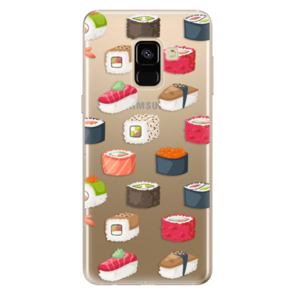 Silikonové odolné pouzdro iSaprio - Sushi Pattern na mobil Samsung Galaxy A8 2018 (Silikonový kryt, obal, pouzdro iSaprio - Sushi Pattern na mobilní telefon Samsung Galaxy A8 2018)
