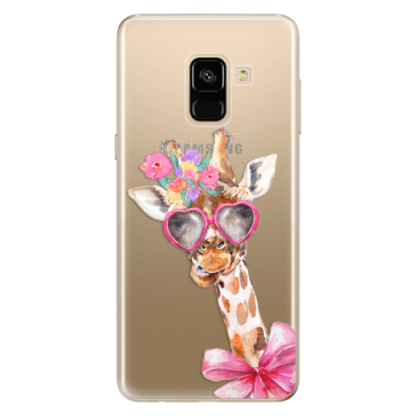 Silikonové odolné pouzdro iSaprio - Lady Giraffe na mobil Samsung Galaxy A8 2018 (Silikonový kryt, obal, pouzdro iSaprio - Lady Giraffe na mobilní telefon Samsung Galaxy A8 2018)