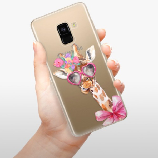 Silikonové pouzdro iSaprio - Samsung Galaxy A8 2018 - Lady Giraffe