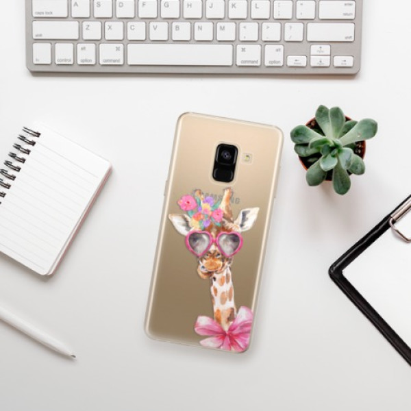 Silikonové pouzdro iSaprio - Samsung Galaxy A8 2018 - Lady Giraffe