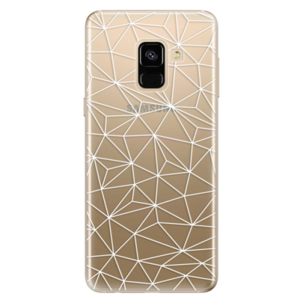 Odolné silikonové pouzdro iSaprio - Abstract Triangles 03 - white - Samsung Galaxy A8 2018