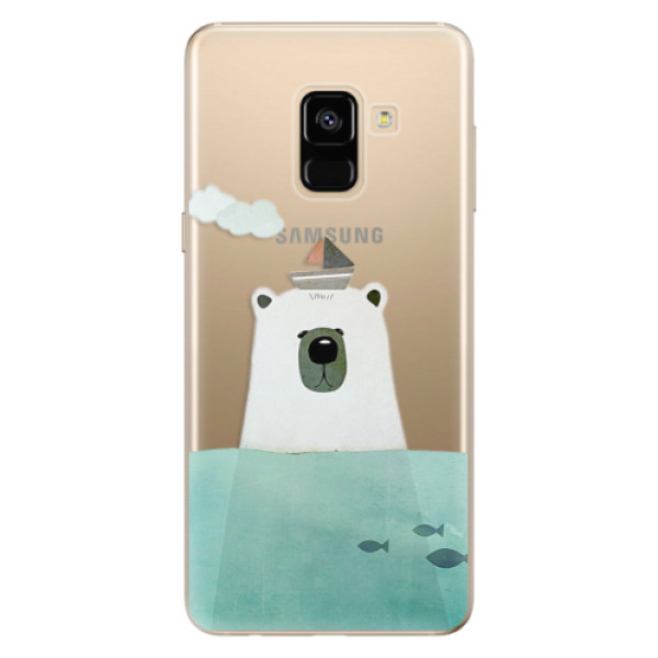 Silikonové odolné pouzdro iSaprio - Bear With Boat na mobil Samsung Galaxy A8 2018 (Silikonový kryt, obal, pouzdro iSaprio - Bear With Boat na mobilní telefon Samsung Galaxy A8 2018)