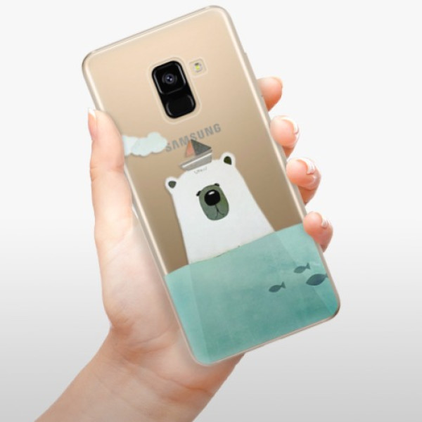 Silikonové pouzdro iSaprio - Samsung Galaxy A8 2018 - Bear With Boat