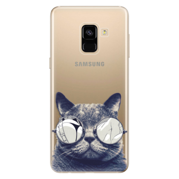 Silikonové odolné pouzdro iSaprio - Crazy Cat 01 na mobil Samsung Galaxy A8 2018 (Silikonový kryt, obal, pouzdro iSaprio - Crazy Cat 01 na mobilní telefon Samsung Galaxy A8 2018)