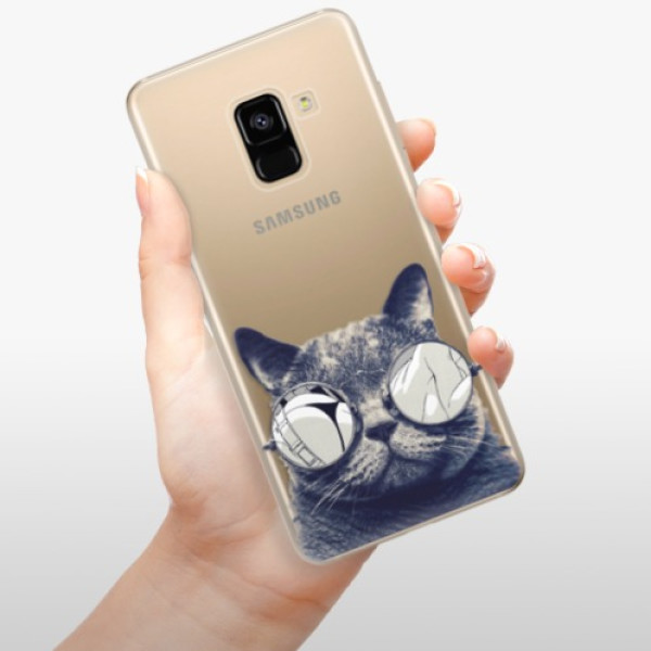 Silikonové pouzdro iSaprio - Samsung Galaxy A8 2018 - Crazy Cat 01