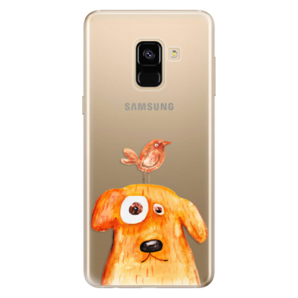 Silikonové odolné pouzdro iSaprio - Dog And Bird na mobil Samsung Galaxy A8 2018 (Silikonový kryt, obal, pouzdro iSaprio - Dog And Bird na mobilní telefon Samsung Galaxy A8 2018)