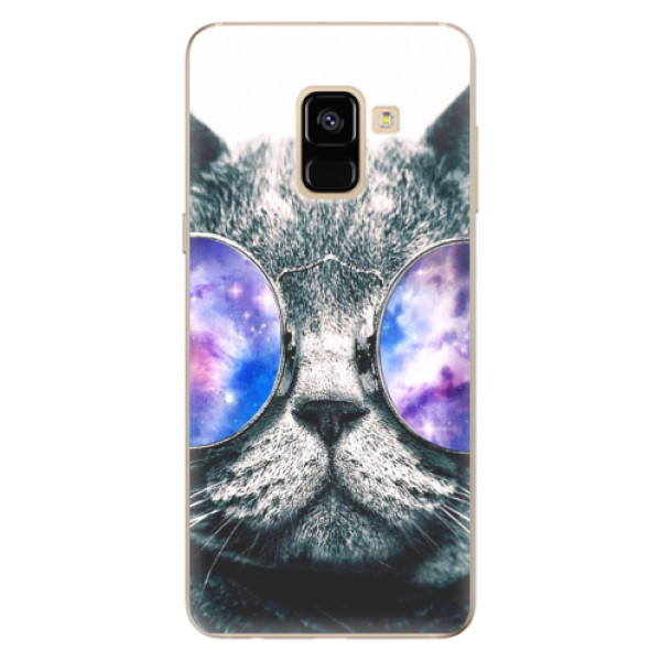 Silikonové odolné pouzdro iSaprio - Galaxy Cat na mobil Samsung Galaxy A8 2018 (Silikonový kryt, obal, pouzdro iSaprio - Galaxy Cat na mobilní telefon Samsung Galaxy A8 2018)