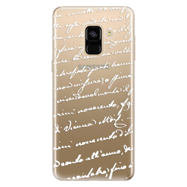 Odolné silikonové pouzdro iSaprio - Handwriting 01 - white - Samsung Galaxy A8 2018
