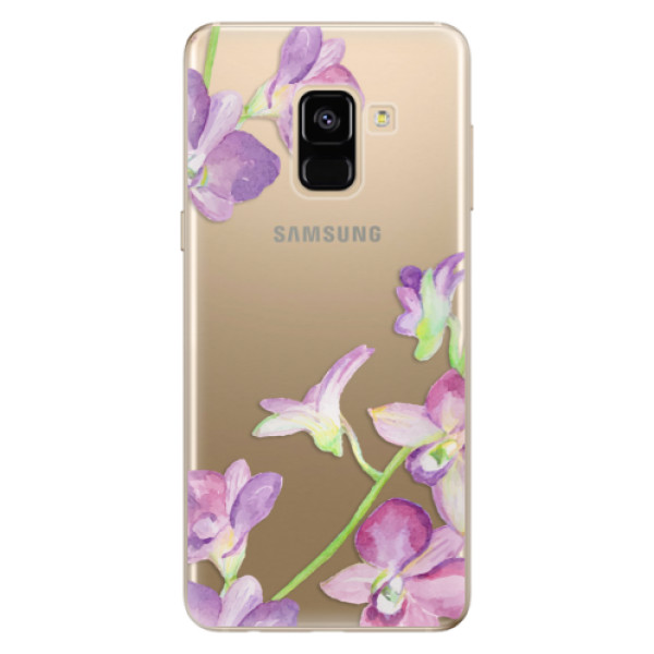 Silikonové odolné pouzdro iSaprio - Purple Orchid na mobil Samsung Galaxy A8 2018 (Silikonový kryt, obal, pouzdro iSaprio - Purple Orchid na mobilní telefon Samsung Galaxy A8 2018)